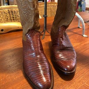 Justin Genuine Lizard Leather Cowboy Boots